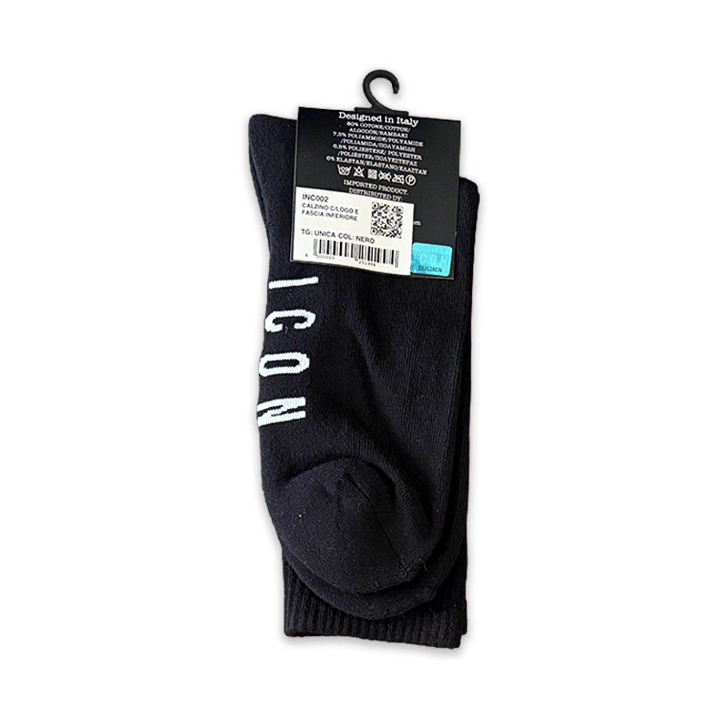 CALZE NERA STAMPA BIANCA INC002