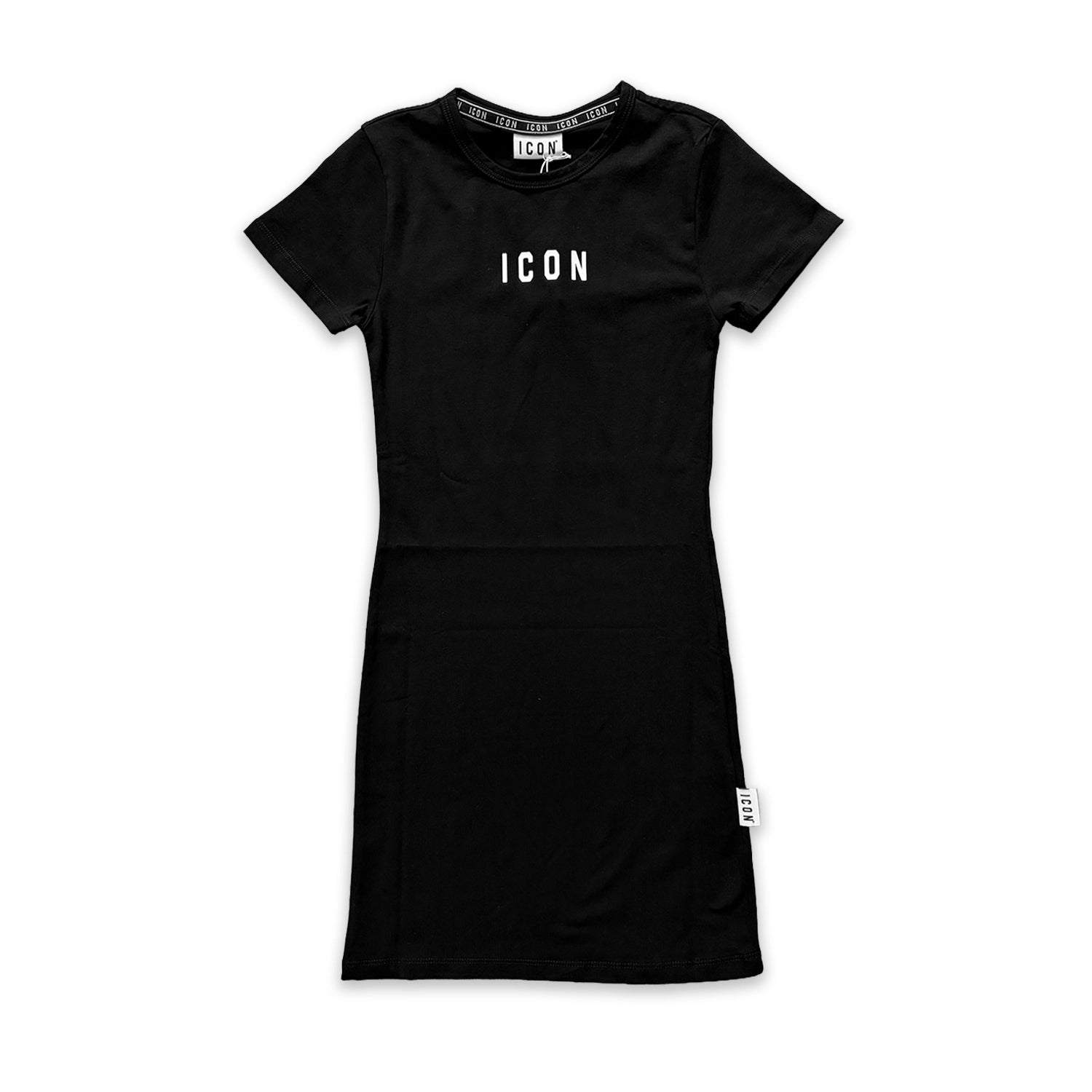 ABITO CANOTTA NERA STAMPA BIANCA IDA003W