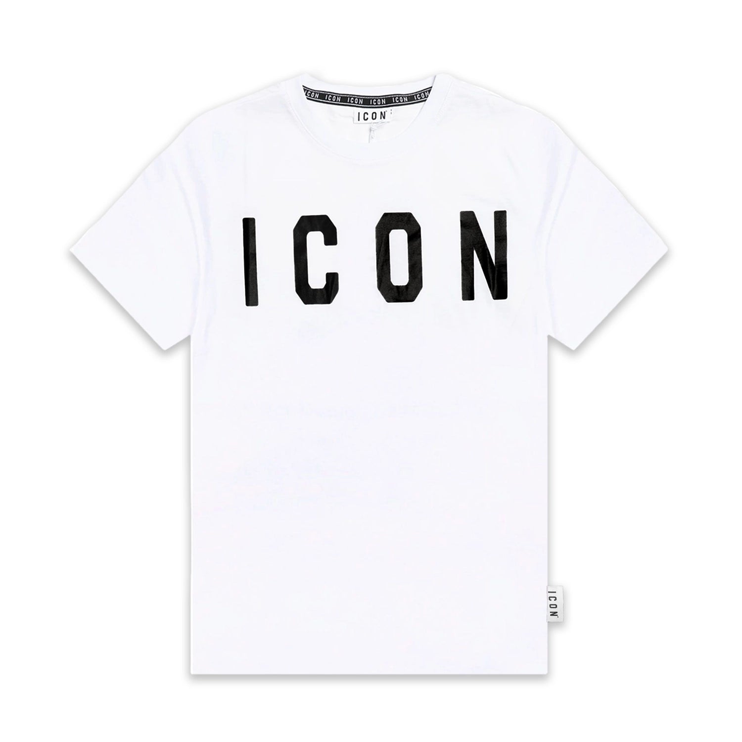 T-SHIRT BIANCA STAMPA NERA IT001