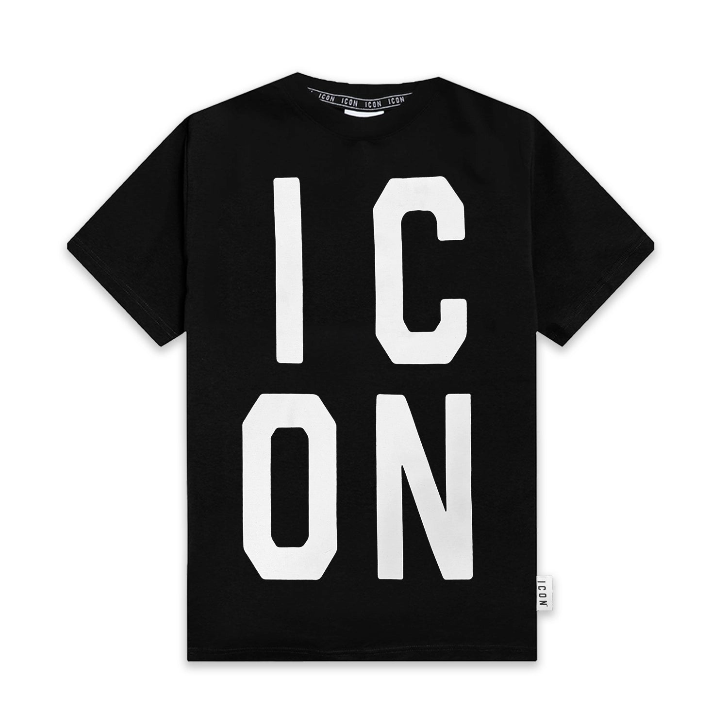 T-SHIRT NERA STAMPA BIANCA IT003