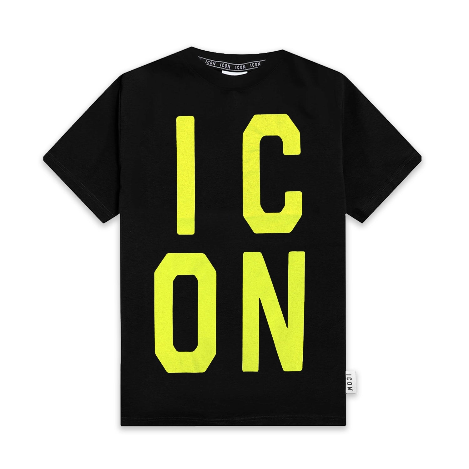 T-SHIRT NERA STAMPA FLUO IT003